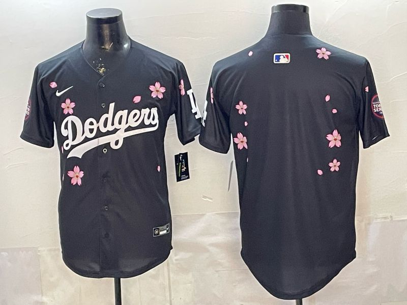 Men Nike 2026 Los Angeles Dodgers Blank Black Sakura Edition Game MLB Jersey 001->los angeles dodgers->MLB Jersey